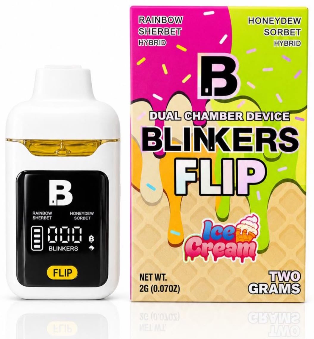 Blinkers Flip Ice Cream – Rainbow Sherbet x Honeydew Sorbet